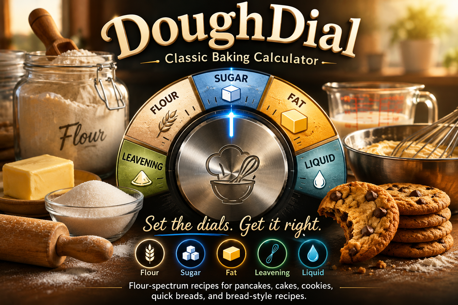 DoughDial flour-spectrum recipe calculator preview